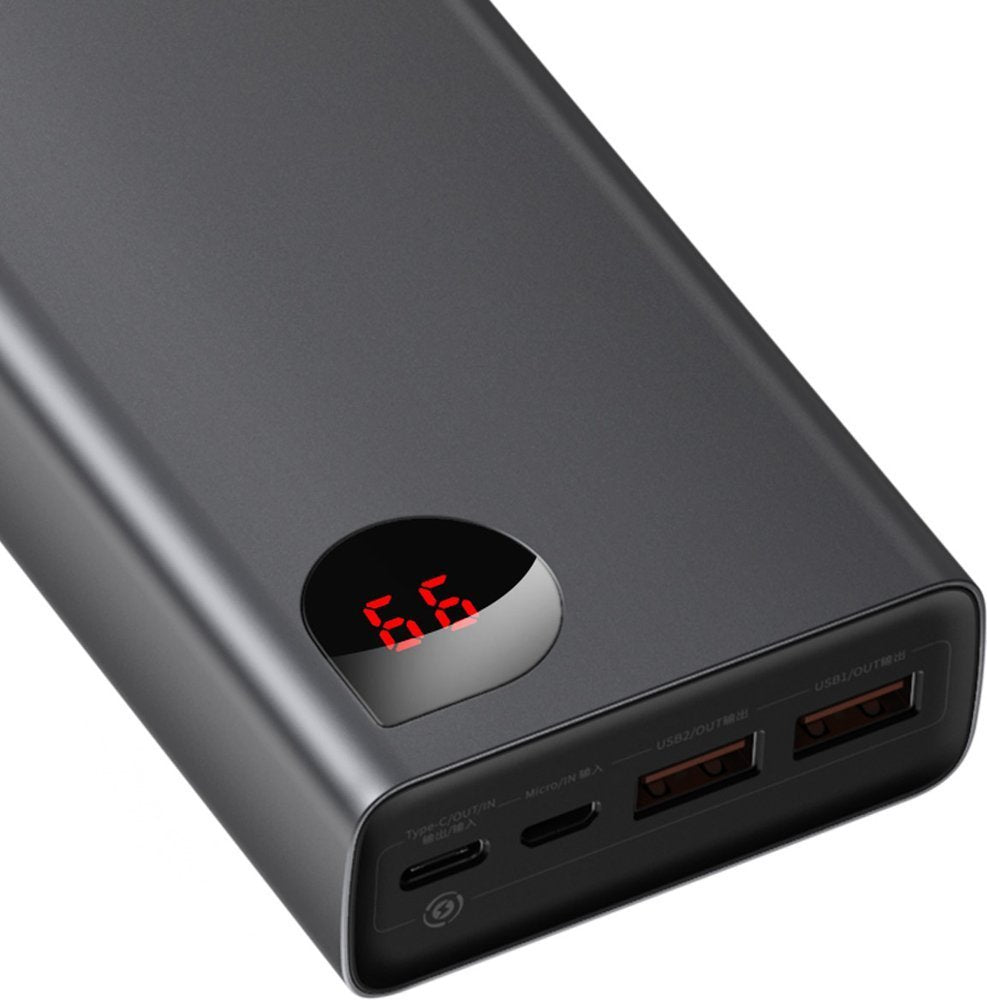 Baseus Adaman powerbank 2x USB / 1x USB Type C / 1x micro USB 20000mAh 65W Quick Charge 3.0 Power Delivery black