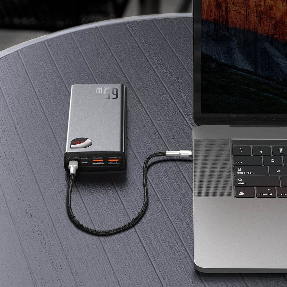 Baseus Adaman powerbank 2x USB / 1x USB Type C / 1x micro USB 20000mAh 65W Quick Charge 3.0 Power Delivery black