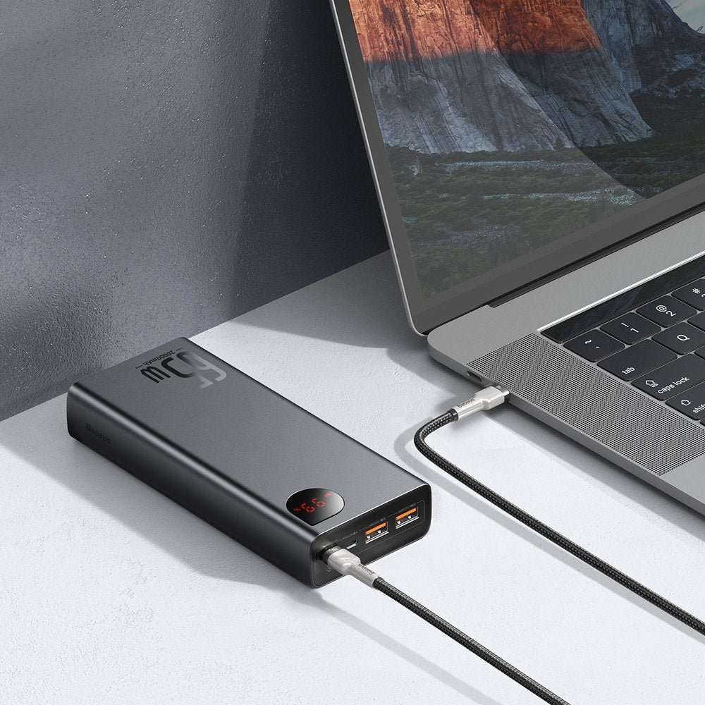 Baseus Adaman powerbank 2x USB / 1x USB Type C / 1x micro USB 20000mAh 65W Quick Charge 3.0 Power Delivery black