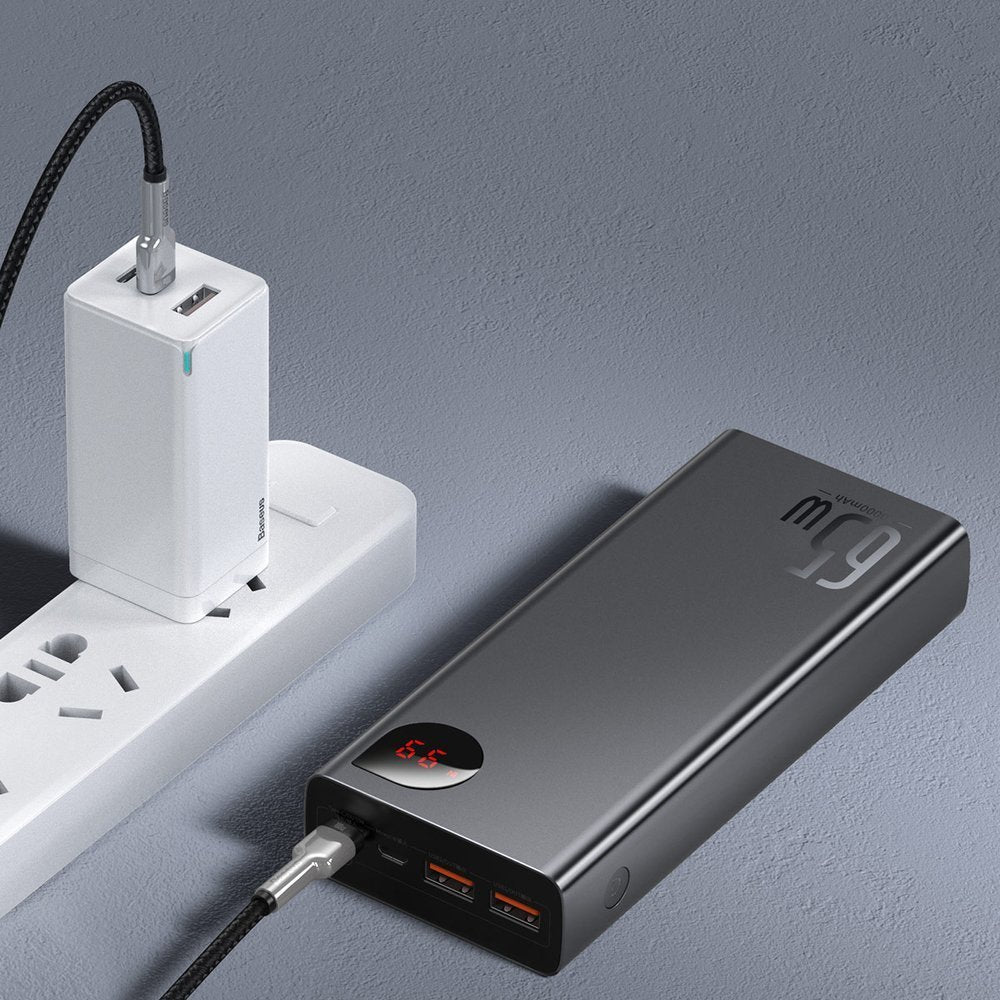 Baseus Adaman powerbank 2x USB / 1x USB Type C / 1x micro USB 20000mAh 65W Quick Charge 3.0 Power Delivery black