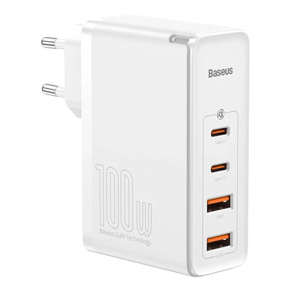 Baseus GaN2 Pro snabbladdare 100W USB / USB Typ C Quick Charge 4+ Strömförsörjning vit