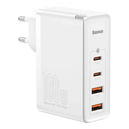 Baseus GaN2 Pro snabbladdare 100W USB / USB Typ C Quick Charge 4+ Strömförsörjning vit