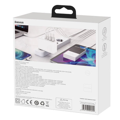 Baseus GaN2 Pro snabbladdare 100W USB / USB Typ C Quick Charge 4+ Strömförsörjning vit