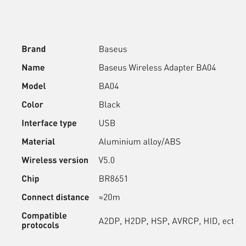 Baseus BA04 Mini Bluetooth 5.0 USB-adapter