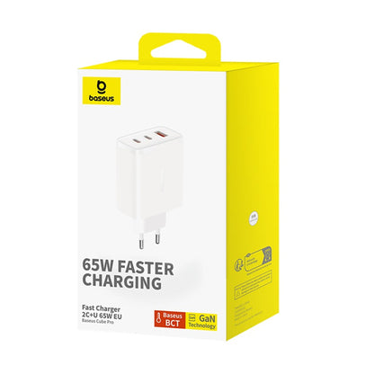 Baseus Cube Pro 65W GaN charger 2x USB-C USB-A - white